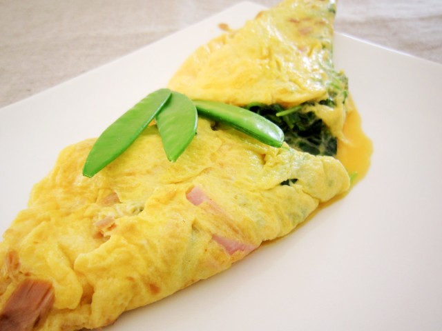 豆苗のオムレツ