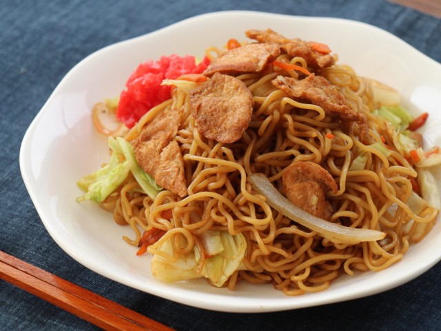 大豆のお肉×焼きそば